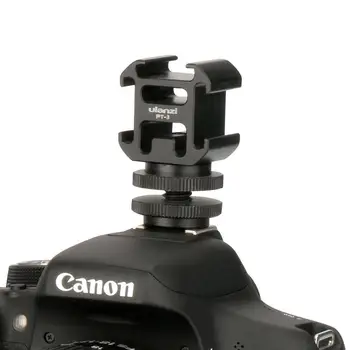 Ulanzi 0951 PT-3 kontaktinės jungties tvirtinimo Adapteris Aliuminio Lydinio Mikrofonas Mini LED Vaizdo Šviesos pagrindas Skaitmeniniams DSLR Camera Canon