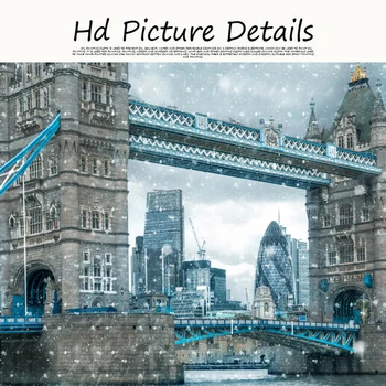 Tower Bridge, Londonas Kraštovaizdžio Drobė Art Prints Sninga Dieną Anglijoje Plakatai ir Spausdina Drobė Paveikslų Kambarį Dekoro