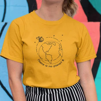 Nėra Planetos B T Shirt Estetinės Grafinis Tees Moterų Išsaugoti Bites, Marškinėliai Vasaros Mados Šūkis Viršūnes Medvilnė Tee Dropshipping