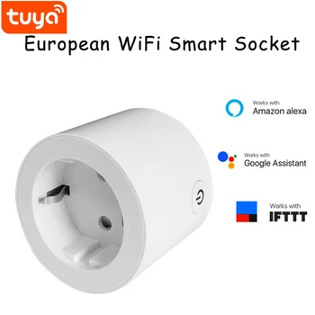 Tuya WIFI Smart Plug ES 16A Galia Stebėti Laikmatis Lizdas Smart Home Bevielis, Suderinamas su Tuya Alexa 