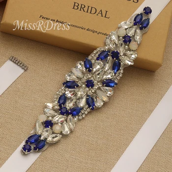 MissRDress Opal Nuotakos Diržo Royal Blue Crystal Nuotakos Varčios Cirkonio Vestuvių Diržo Varčios Vestuvių Priedai JK934