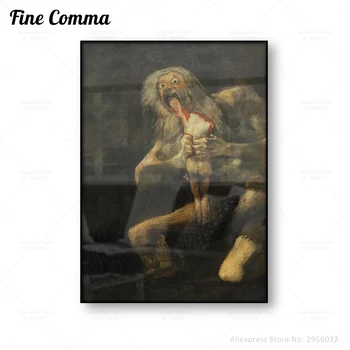 Saturnas Ryjantis Savo Sūnų Francisco Goya Derliaus Plakatas Drobė Spausdinti Tapybos Kopija, Wall Paveikslų Retro Meno Namų Puošybai