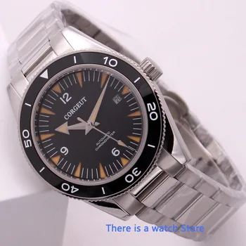 Corgeut 41mm Mechaninė Automatinė Mens Watch Prabangos Prekės Šviesos Vandeniui 007 Naras Žiūrėti Safyro Stiklas Laikrodis Vyrams