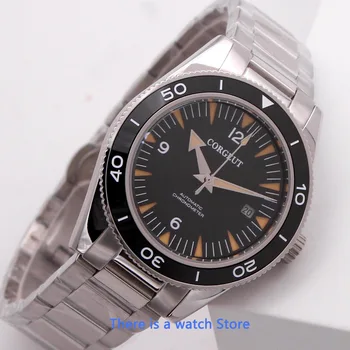 Corgeut 41mm Mechaninė Automatinė Mens Watch Prabangos Prekės Šviesos Vandeniui 007 Naras Žiūrėti Safyro Stiklas Laikrodis Vyrams