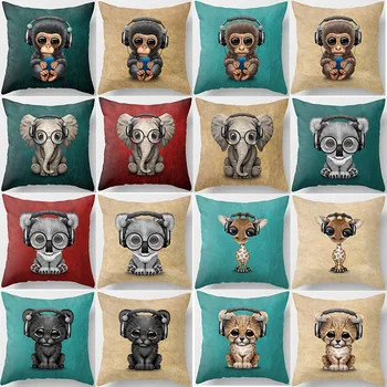 Karšto pardavimo grožio animacinių filmų gyvūnų pagalvės užvalkalą aukštos kokybės aikštėje pagalvių užvalkalai mielas beždžionės pagalvę padengti 45*45cm