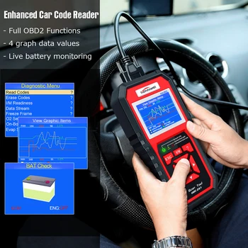 KONNWEI KW850 obd2 auto diagnostikos skaitytuvas Visą OBD 2 OBDII Kodas Skaitytojas Skaitytuvas Automobilių diagnostikos įrankis gali vienu paspaudimu I/M pasirengimą