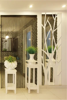 3D didelės Medžio modelio Akrilo sienų lipdukai mados namų dekoratyvinis veidrodis kambarį prieškambario, miegamojo TV foną, lipdukai