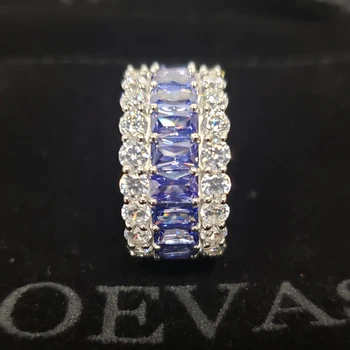 OEVAS 925 Sterlingas Sidabro Putojantis Full High Anglies, Deimantų Pirštu Žiedai Moterims Vestuves Fine Jewelry Didmeninės