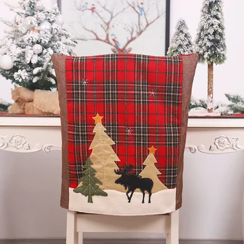 Kalėdų Kėdė Galinį Dangtelį Kalėdų Miško Pledas Briedžių Kėdė Padengti Kalėdų Namų Restorane Atmosfera Apdaila