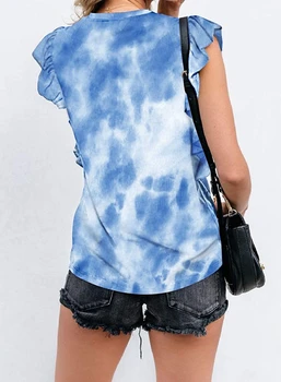 Moterų Kaklaraištis Dažų Vaivorykštė, Print T-shirt Vasaros mados Drugelis Rankovės 2020 Nauji Marškinėliai Ponios Atsitiktinis Viršūnes Tee Moterų Streetwear