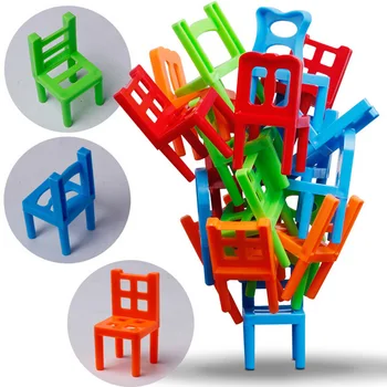 Šeimos stalo Žaidimas Vaikų Švietimo Žaislas Balansas Krovimas Kėdės, Kėdės, Taburetės Žaidimas, 18 VNT. Kėdės beždžionė spręsti