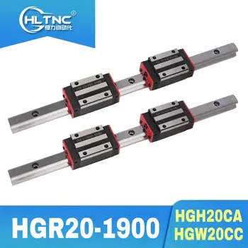 20mm linijinis guideways HGH20 1900mm 2 vnt + linijiniai bėgiai blokuoti HGH20CA /HGW20CC 4 pc CNC router