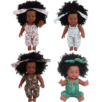 Juoda Mergina Lėlės Afrikos Amerikos Žaisti Minkšta Naujagimiui Tikroviškos Lėlės Vaikams Žaislas Dovanos