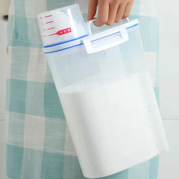 Buitinių skalbimo milteliai talpinimo Nešiojamų dideli, plastikiniai, su matavimo puodelio ryžių laikymo butelį, skalbimo miltelių dėžutė mx3211054