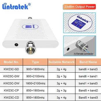 Lintratek 70dB dual band 2g 3g 4g signalo stiprintuvas DCS LTE 1800 korinio ryšio stiprintuvas GSM 900 WCDMA 2100 CDMA 850 VNT 1900 pilnas komplektas