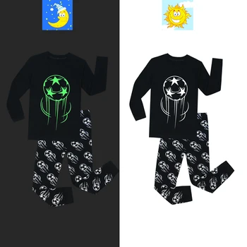 Švyti Tamsoje, Vaikų Sleepwear Vaikai Pižama Šviesos Drabužiai Berniukams, Mergaitėms, Kūdikiams Pasaulio Taurės Futbolo Pižamos Pijamas Už 2-8 Metai
