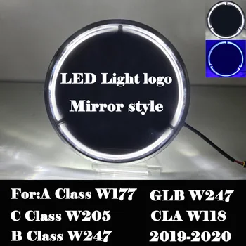Led Šviesos Logotipas, Emblema Mercedes Benz A/A/B Klasės W205 W177 W247 GLB CLA W118 C257 2019-2020 Priekinės Grotelės Ženklelis Insignia Juoda