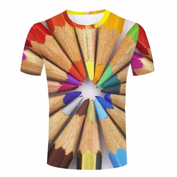 Plus Size 5XL 3D Rašiklis Atspausdintas T-shirt Vyrų Drabužiai Juokinga T Shirts Naujas Mados Tshirts O-kaklo Viršų Tees Homme Palace Streetwear