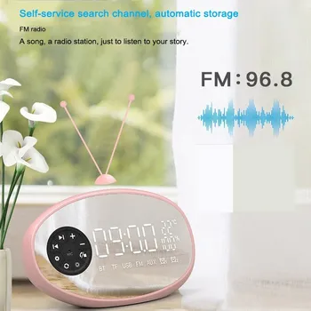 Skaitmeninis LED Laikrodis-Žadintuvas Atidėti Naktį Šviesos Temperatūra Stalo Laikrodžiai Su FM Radijas USB 