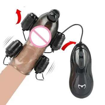 Sekso žaisliukai vyrams vyrų masturbator masculino Dildo analinis vibratorius realus ABS Vibruojantis Varpos Galvos Massager Blizgesys Sekso parduotuvė H4