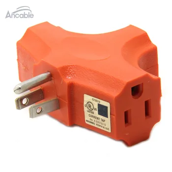 Ancable 2-Pack 3 Būdas Sunkiųjų Pakilti Trigubo kištukinio Lizdo Adapteris UL Išvardytų ( T-Formos Sienos, Bakstelėkite ), Apelsinų