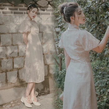 2019 naujas mados moterų suknelės Nėriniai Kinų stiliaus cheongsam vasaros suknelė