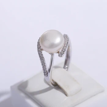 2019 Parduoti Prekės ženklą, Dizainą, Originali 925 Sterlingas Sidabro Žiedas Papuošalų Pearl, 9-10mm Gėlavandenių Perlų Žiedas