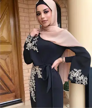 Eid Abaja Dubajus Turkijos Musulmonų Suknelė, Hijab Kaftan Caftan Marocain Islamo Drabužiai Moterims Ramadanas Suknelės Islamo Skraiste, Vestidos