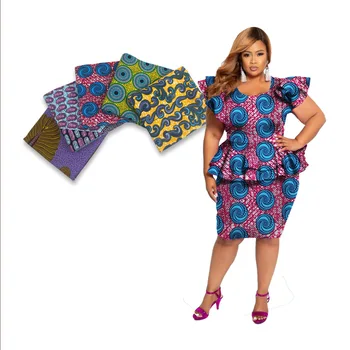 Aukštos Kokybės afrikos ankara Vaškas spausdinti 2020 Vaškas audinio Karšto Pardavimo afrikos Dizaino Moterų Suknelė