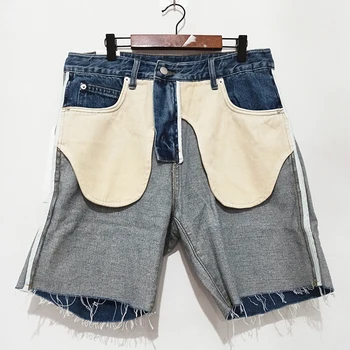 IEFB /vyriški drabužiai Vasaros nauja asmenybė, alternatyvių anti-dėvėti dizaino nišą džinsinio šortai tendencija vyrų kelio ilgio kelnės 9Y1906