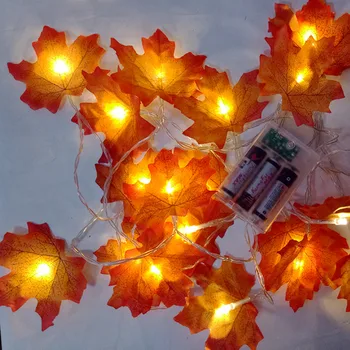 Naujovė klevo lapų girlianda LED pasakų styginių šviesos,Atostogų šalis šviesos ,Vazos, gėlių kompozicijų naujieji metai apdaila