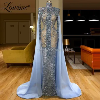 Sparkly China Vakaro Suknelės Vestidos Kaftans Ilgomis Rankovėmis Undinė Arabų Dubajus Promenadzie Suknelė 2020 Suknelės Moteris Vakarėlis Suknelė