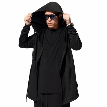 Skatinimo mens assassin juoda hoodies vyrų megztiniai su skrybėlę hip-hop streetwear bliuzono pavasarį, rudenį apsiaustu drabužius vyrų HD01