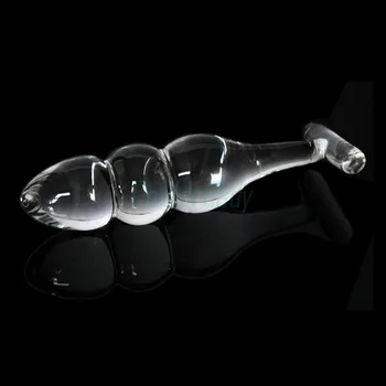 130x32mm Stiklo Analinis Granulės Butt Plug Prostatos Masažas Masturbuotis Kristalų Butt Plug Sekso Žaislas, Skirtas suaugusioms Moterims