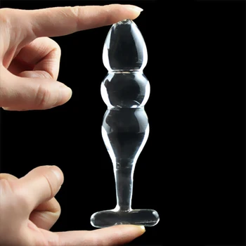 130x32mm Stiklo Analinis Granulės Butt Plug Prostatos Masažas Masturbuotis Kristalų Butt Plug Sekso Žaislas, Skirtas suaugusioms Moterims