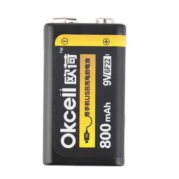 1/2/4 VNT OKcell 9V 800mAh USB Įkrovimo Lipo Baterija RC Sraigtasparnis Drone Modelis Mikrofonas 