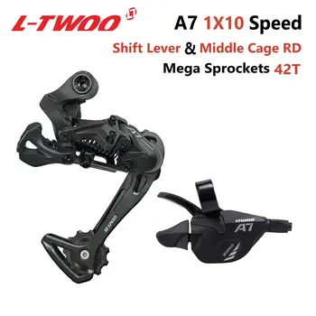 LTWOO A7 1 x 10 Groupset Sukelti Shifter Svirties+Galiniai Derailleur už MTB Dviratis 10-Speed Kasetės Ratų 42T 46T 50T LTWOO Groupset