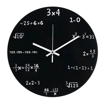 Juoda Medinė Matematikos Formules Sieninis Laikrodis Kabo Sienos Watch Laikrodis Matematikos Formulių Skaičius 30cm Didelių Namų Dekoro Klasėje