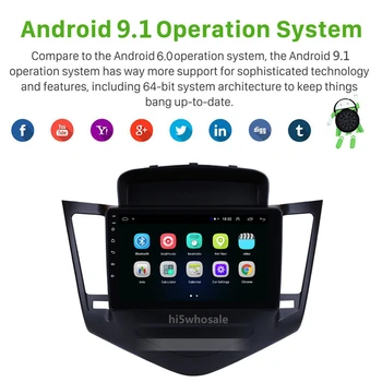 9inch 2din Android 9.1 Automobilio Radijo Multimidia Vaizdo Grotuvas, Navigacija, GPS Chevrolet Cruze 2009-Galvos Vienetas Touchscreen