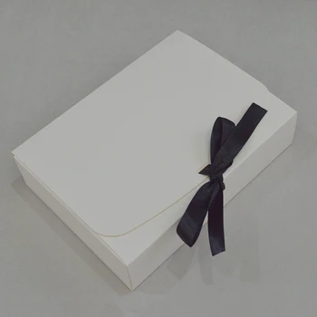 10vnt Klientas Dovanų Dėžutėje Kraft Didelis Dovanų Pakavimo Dėžutė Su Kaspinu Baltos spalvos Dovanų Pakavimo Dėžės, Kartono, Popieriaus, Kartono Dėžutė