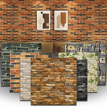Namų Dekoro 3D PVC Medienos tekstūros Sienų Lipdukai Popieriaus Plytų, Akmens Tapetai Kaimiškas Efektu lipnios Vonios kambarys, Virtuvė, Lipdukai