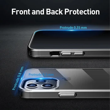 Apple iPhone 12 Pro Max Padengti Minkšta Krašto TPU+PC HD Aišku, 