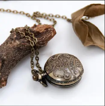 Naujas Bronzos antikvariniai daiktai pakabukas Tuščiaviduriai iš Deimantų inkrustuota brangakmeniais, moteris dovaną kišenėje žiūrėti grandinės PKL5878