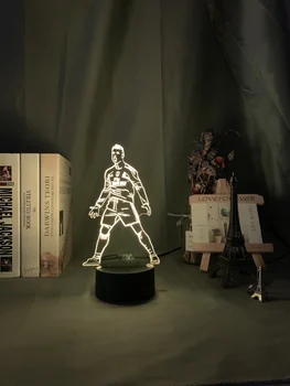 3D Cristiano Ronaldo Pav Led Nakties Šviesos Namų Dekoro Palieskite Jutiklio Spalva Keičiasi naktinė lempa Dovana Vaikams, Vaikų Stalo Lempa
