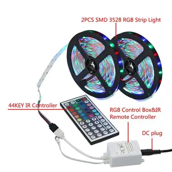 3528 RGB LED Juostos USB TV Vandeniui LED Juostos Šviesos Juostelės Lanksti LED Šviesos Juostelės 5V Apdailos Lempos Šališkumo Apšvietimas