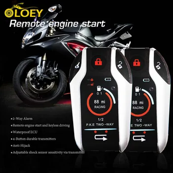 PKE 2 Dviejų krypčių Motociklų Signalizacijos Apsaugos nuo vagystės Sistema Vibracijos Signalas Nuotolinio Variklio Užvedimo, Honda YAMAHA, Suzuki Harley