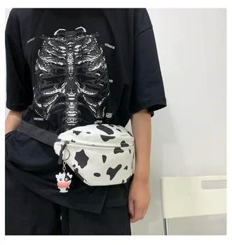 Pietų Korėjos Instagram mažų šviežių pieno derliaus jausmas mergina crossbody maišelį departamento drobės karvė grūdų Pečių Maišą