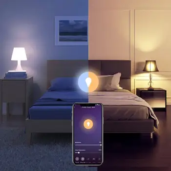 Balso kontrolė 15W RGB smart lemputė tamsos E27 B22 WiFi LED šviesos magija AC 110V, 220V, gali būti naudojamas su Alexa, Google 