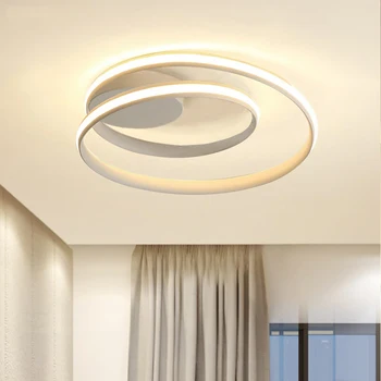 Šiuolaikinės Lubų Šviesos Žiedas LED Lempos Gyvenimo Kambario, Miegamasis Balta spalva juoda paviršius, sumontuotų Lubų Lempa Deco AC85-265V