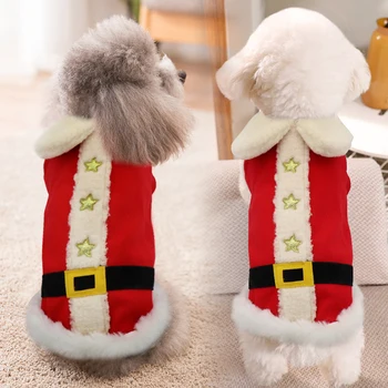 Santa Šunų Kostiumų Kalėdų Drabužiais Žiemą Šilta Šunelis Striukė Kailio Šuniukas Katės Kalėdų Drabužių Hoodies Čihuahua Yorkie Apranga